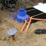 Überlauf des Tanks in ein Versickerungspak